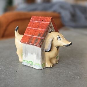 Vintage Dachshund Dog House Salt And Pepper Shakers
